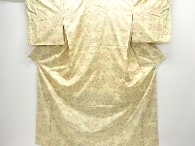 JAPANESE KIMONO / OMESHI / NISHIJIN-ORI / UNUSED / WOVEN PEONY